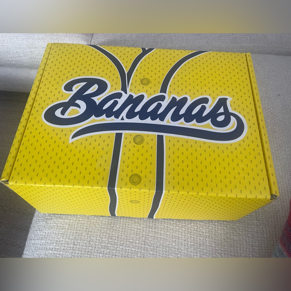 Savannah Bananas Yellow Box and Koozie with tissue paper Split 0 on the back